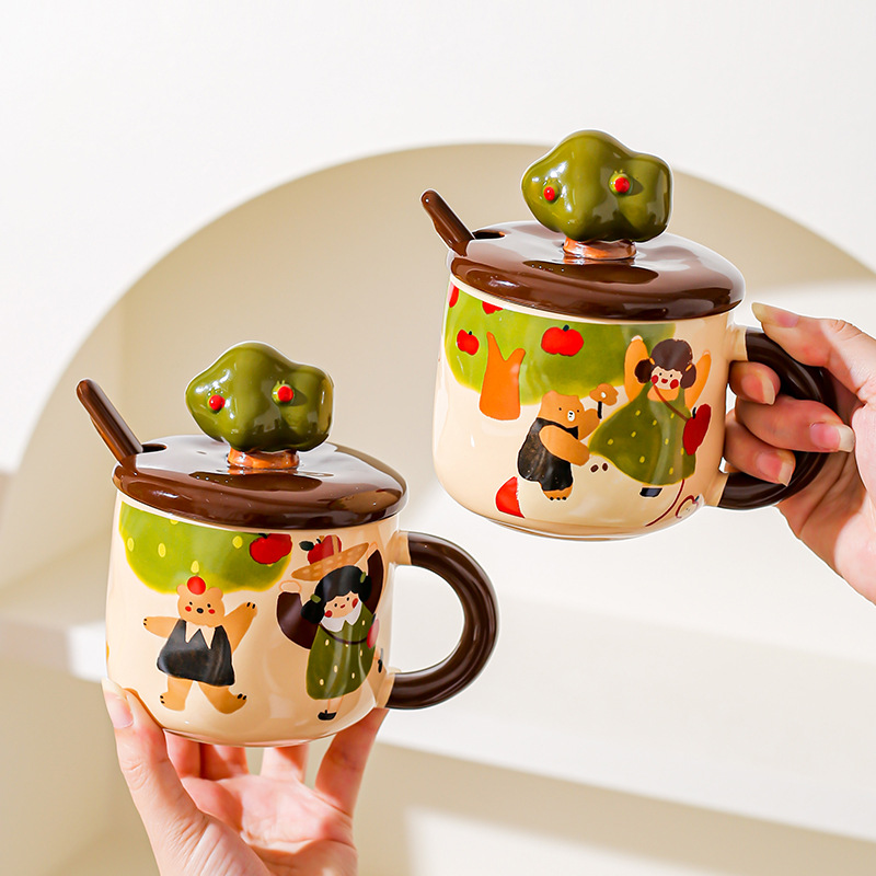 Anime Merchandise Mugs - 귀여운 만화 애니메이션 상품 사과 나무