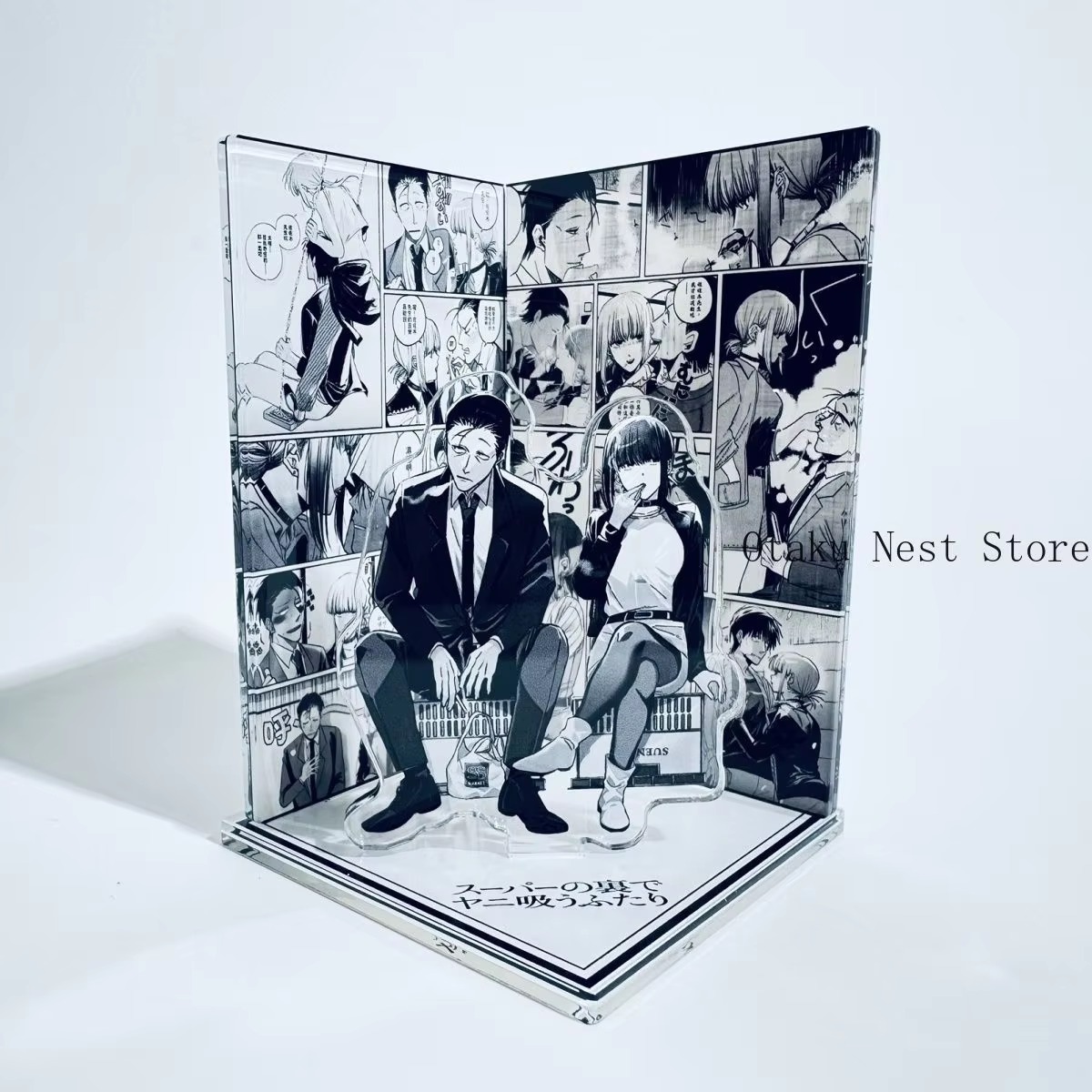 Original Anime Merchandise - 슈퍼마켓 뒤에서 담배를 피우는 애니메이션 캐릭터