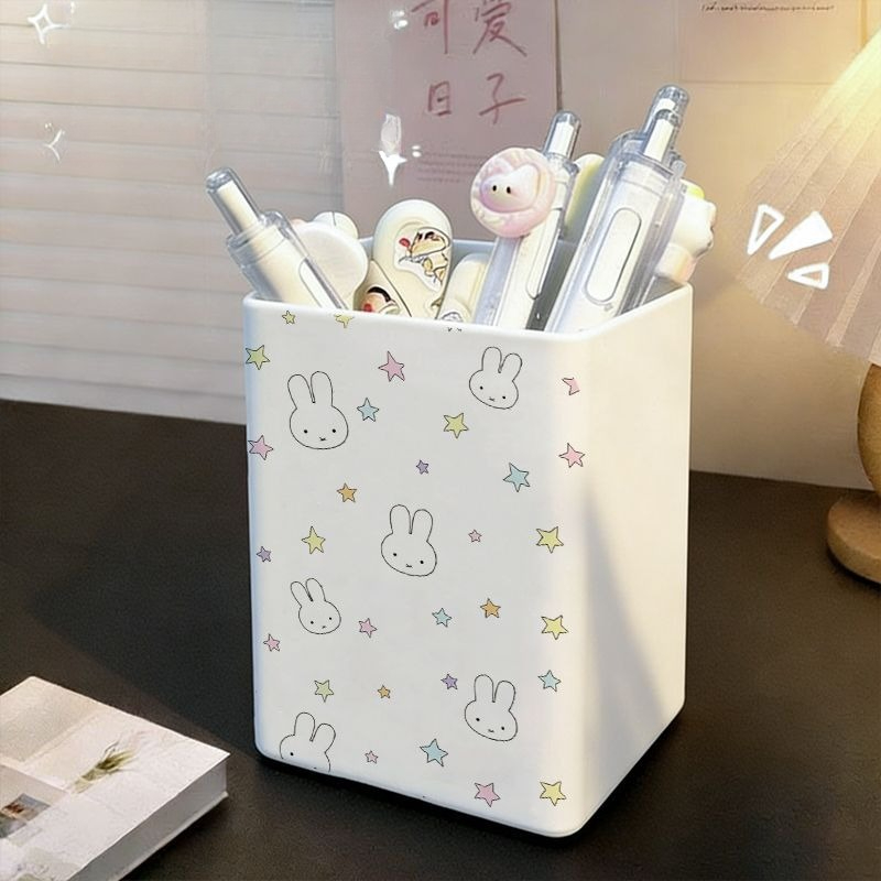 새로운 미피 토끼 데스크탑 펜 홀더 창의적인 만화 문구 - Manga Storage Box 리뷰 및 가격