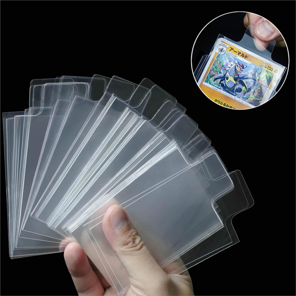 100-500Pcs 투명한 양각 탭형 카드 슬리브 보호 - Collector Card Sleeve 리뷰 및 가격